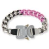 Colored Links Buckle Bracelet - Silver/Pink 2 Colored Links Buckle Bracelet - Silver/Pink -Feature Clothing 1017 ALYX 9SM Colored Links Buckle Bracelet Silver Pink AAUJW0079OT01 MTY0004 11 24 21 FEATURE 01copy