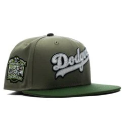 FEATURE X New Era 59FIFTY Fitted LA Dodgers Cooperstown - Green Bark/Rifle Green/Grey -Feature Clothing 59FIFTY Fitted Los Angeles Dodgers Cooperstown Green Bark Rifle Green Grey 70970383 06 13 25 Feature VR 6