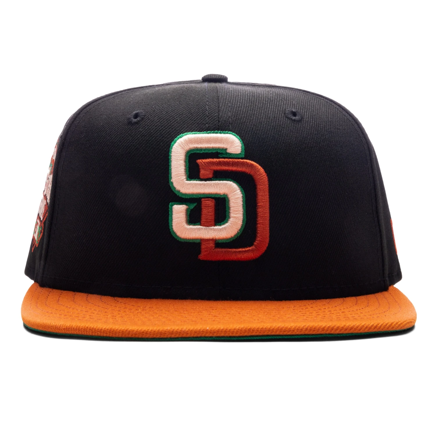 FEATURE X New Era 59FIFTY Fitted SD Padres Cooperstown - Black/Fight Orange/Twill Green 3 FEATURE X New Era 59FIFTY Fitted SD Padres Cooperstown - Black/Fight Orange/Twill Green