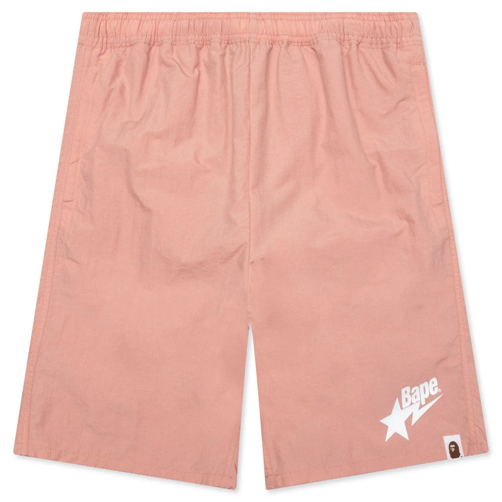 Bape Sta Logo Beach Shorts - Pink 3 Bape Sta Logo Beach Shorts - Pink