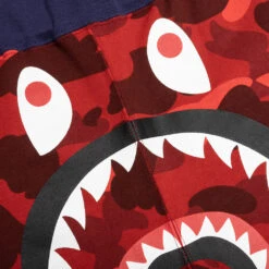 Crazy Camo Shark Sweat Shorts - Red 9 Crazy Camo Shark Sweat Shorts - Red -Feature Clothing A Bathing Ape Crazy Camo Shark Sweat Shorts Red 001SPI201003M RED 01 03 23 Feature VR 6