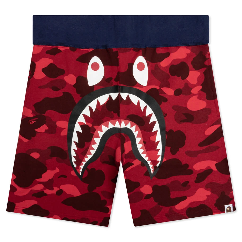 Crazy Camo Shark Sweat Shorts - Red 3 Crazy Camo Shark Sweat Shorts - Red