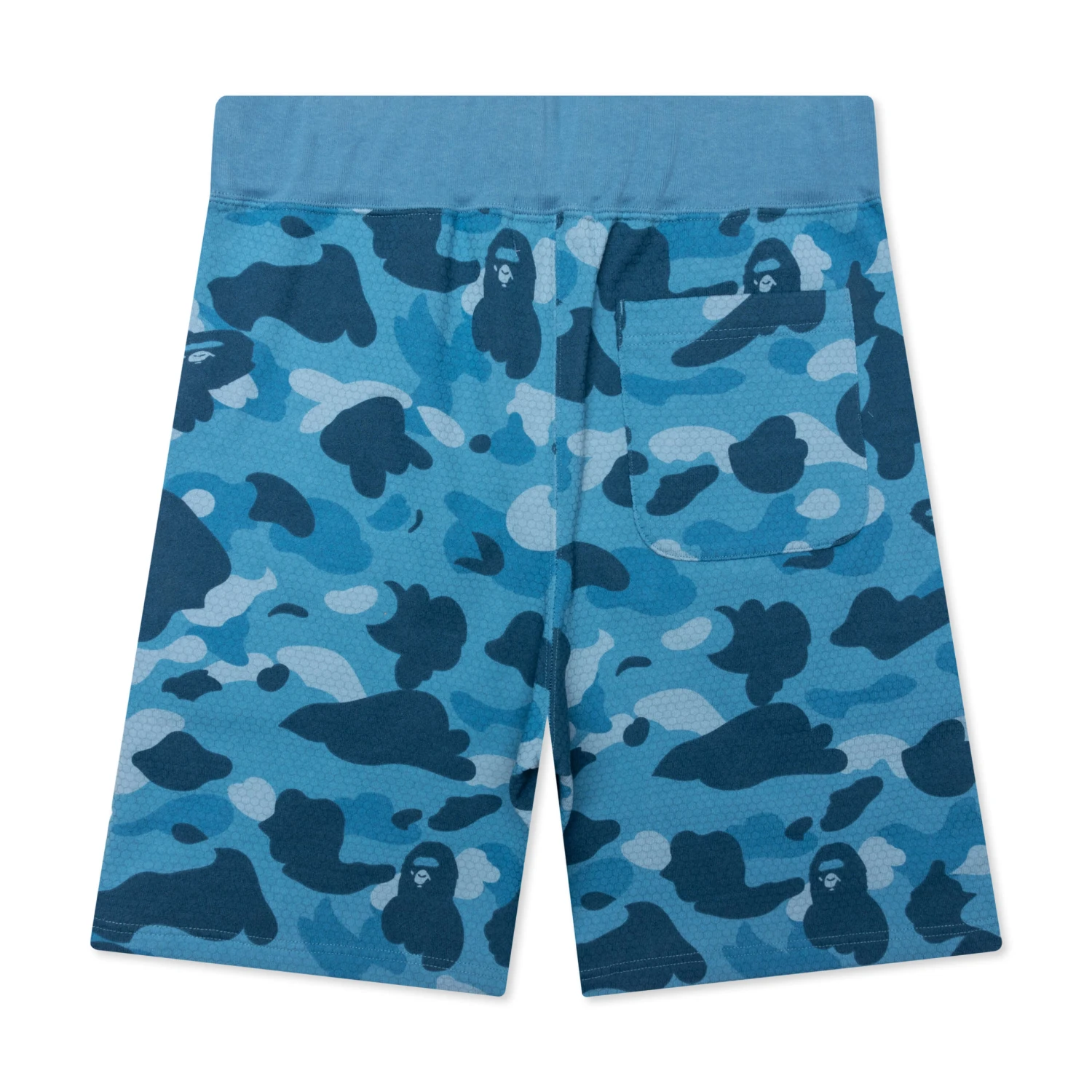 Honeycomb Camo Shark Sweat Shorts - Blue 4 Honeycomb Camo Shark Sweat Shorts - Blue - Image 2