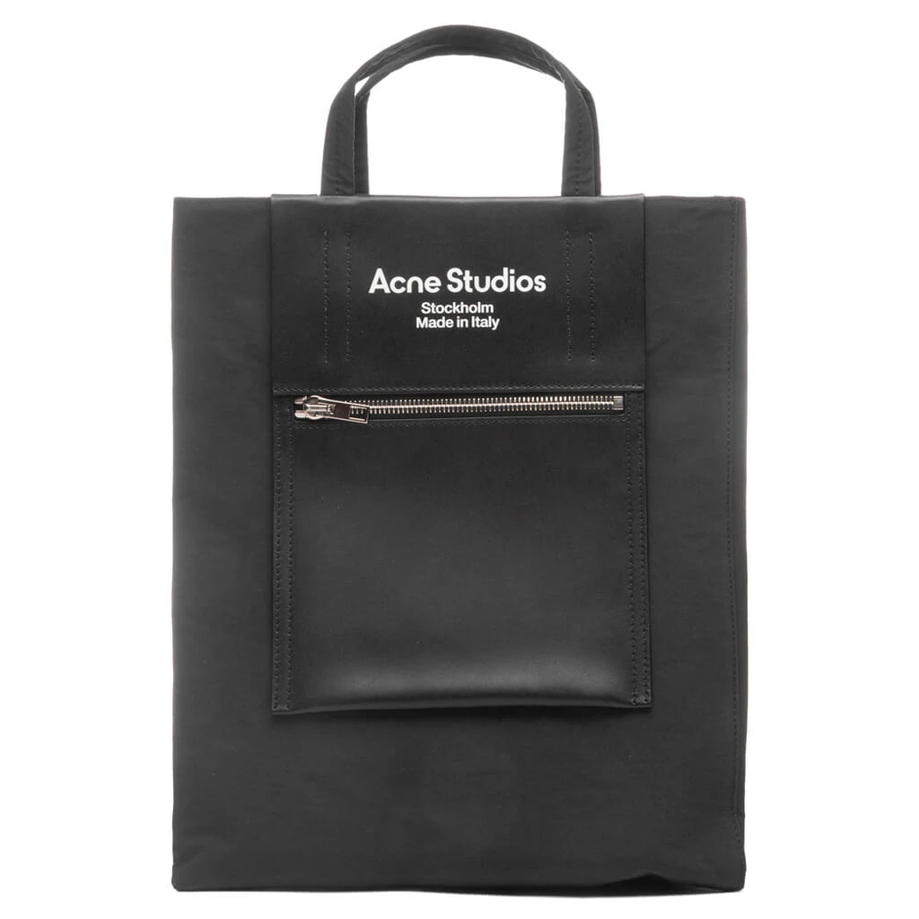 Acne Studios Papery Nylon Tote Bag - Black/Black 3 Acne Studios Papery Nylon Tote Bag - Black/Black