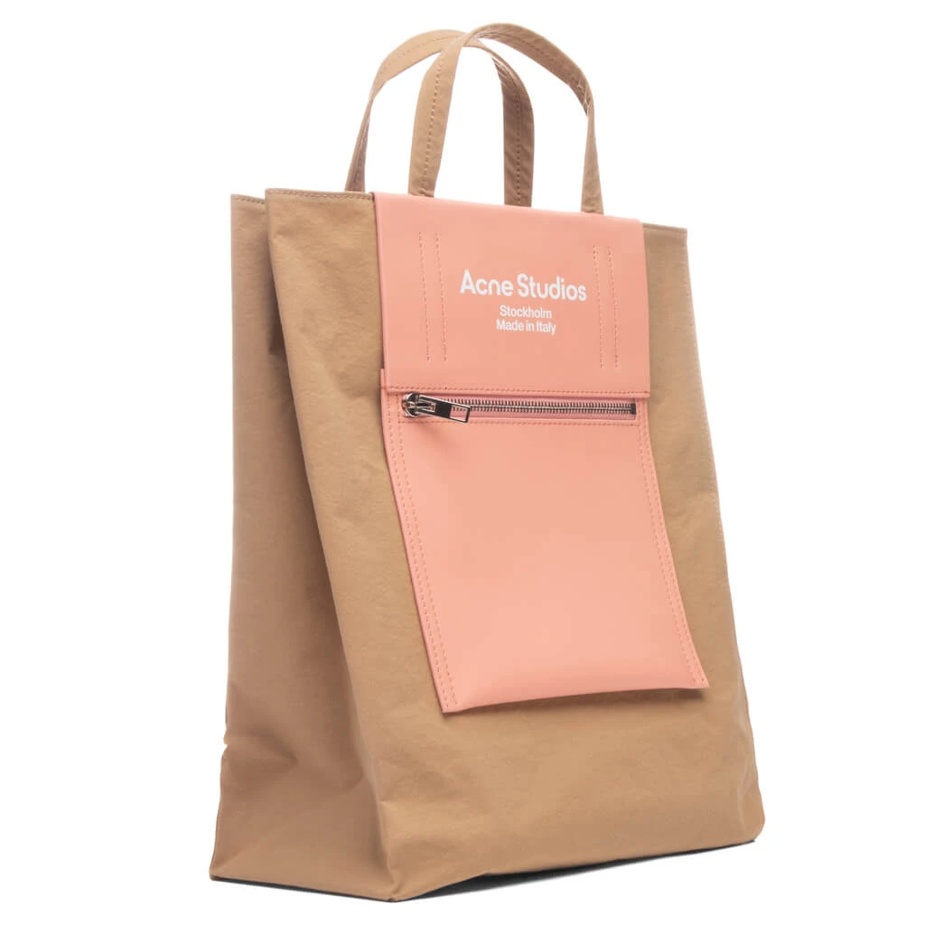 Acne Studios Papery Nylon Tote Bag - Brown/Pink 4 Acne Studios Papery Nylon Tote Bag - Brown/Pink - Image 2