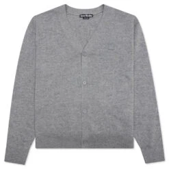 Acne Studios Wool Knit Cardigan - Grey Melange