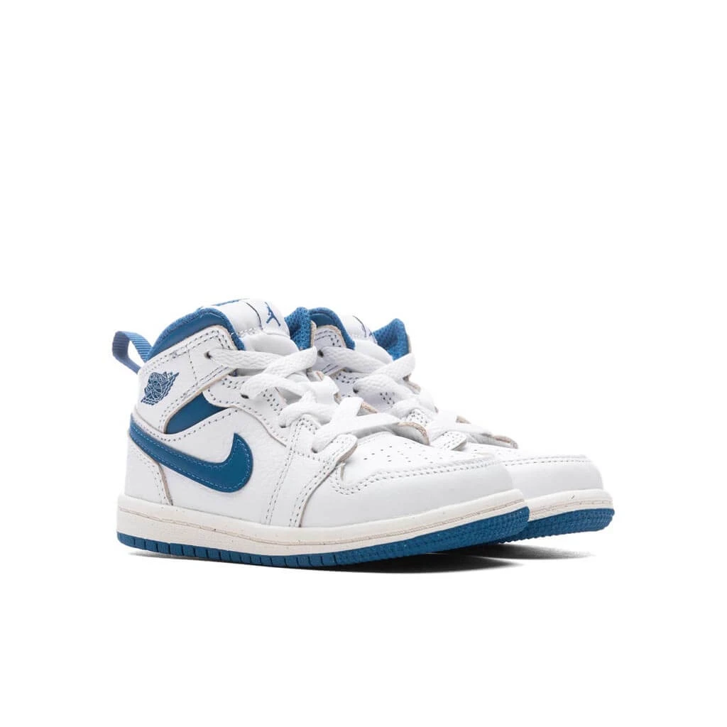 Air Jordan 1 Mid SE (TD) - White/Industrial Blue/Sail 4 Air Jordan 1 Mid SE (TD) - White/Industrial Blue/Sail - Image 2