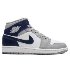 Air Jordan 1 Mid - White/Midnight Navy/Wolf Grey