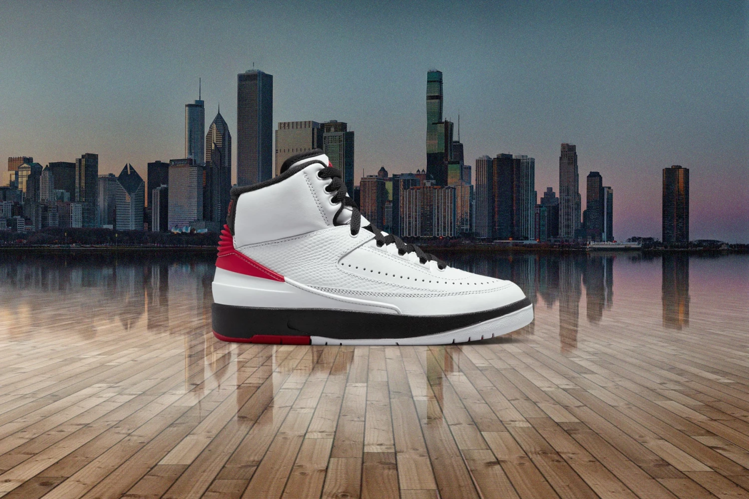 Air Jordan 2 Retro (GS) Chicago - White/Varsity Red/Black 7 Air Jordan 2 Retro (GS) Chicago - White/Varsity Red/Black - Image 5