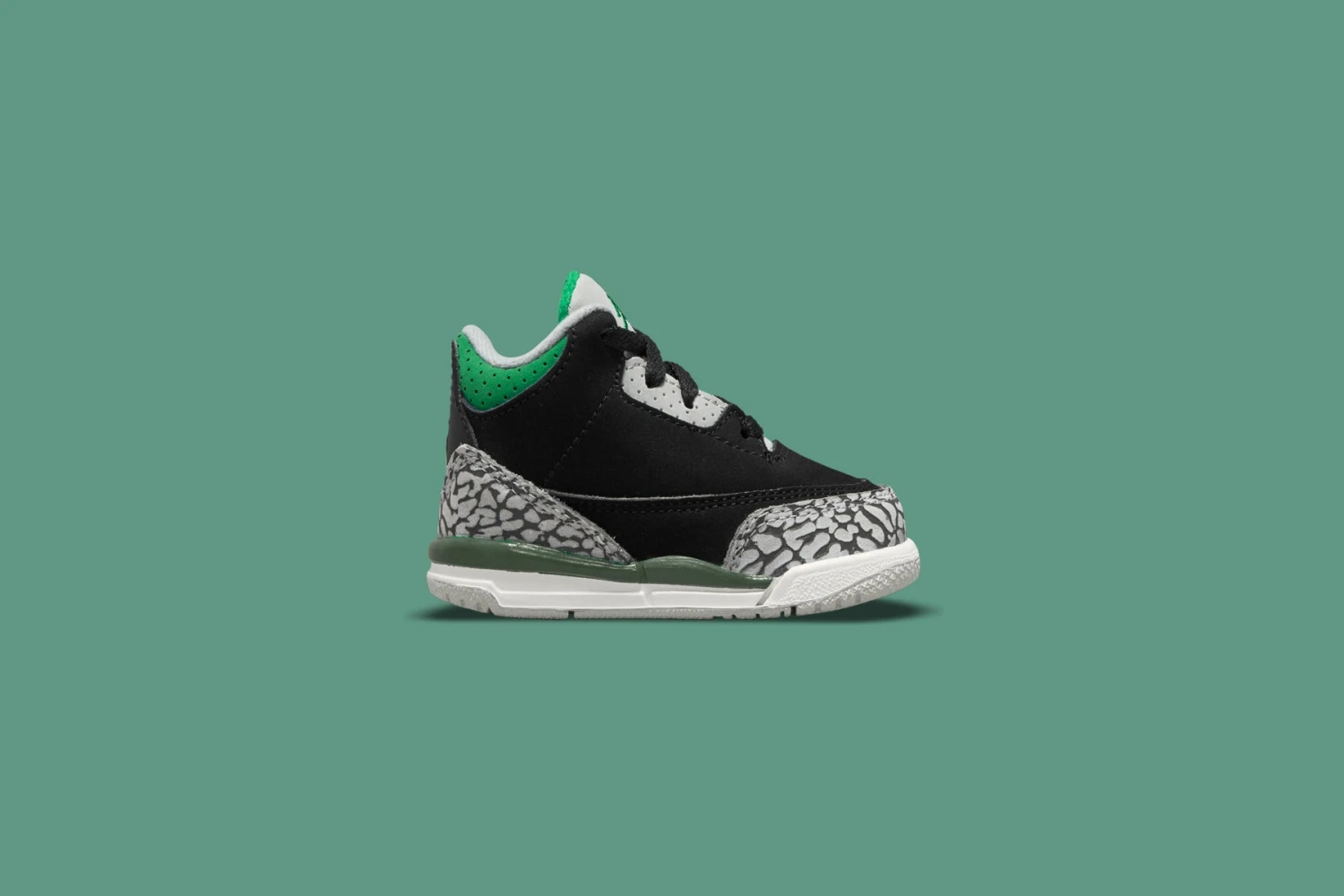 Air Jordan 3 Retro (TD) "Pine Green" - Black/Pine Green/Silver 5 Air Jordan 3 Retro (TD) "Pine Green" - Black/Pine Green/Silver - Image 3