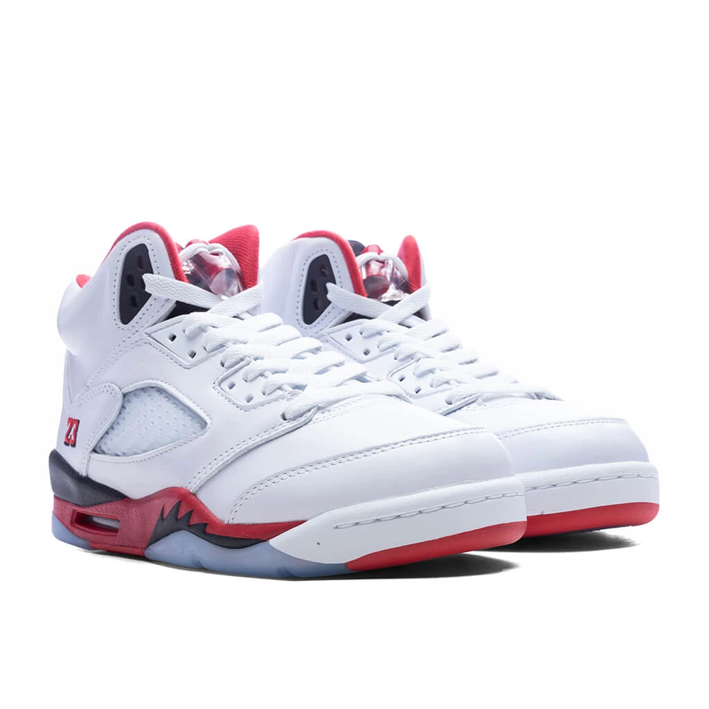 Air Jordan 5 Retro OG Fire Red 'Black Tongue' (GS) - White/Fire Red/Black 4 Air Jordan 5 Retro OG Fire Red 'Black Tongue' (GS) - White/Fire Red/Black - Image 2