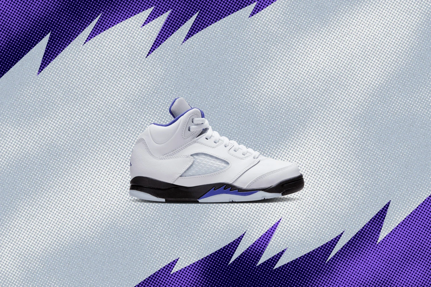 Air Jordan 5 Retro (PS) - White/Dark Concord/Black 7 Air Jordan 5 Retro (PS) - White/Dark Concord/Black - Image 5