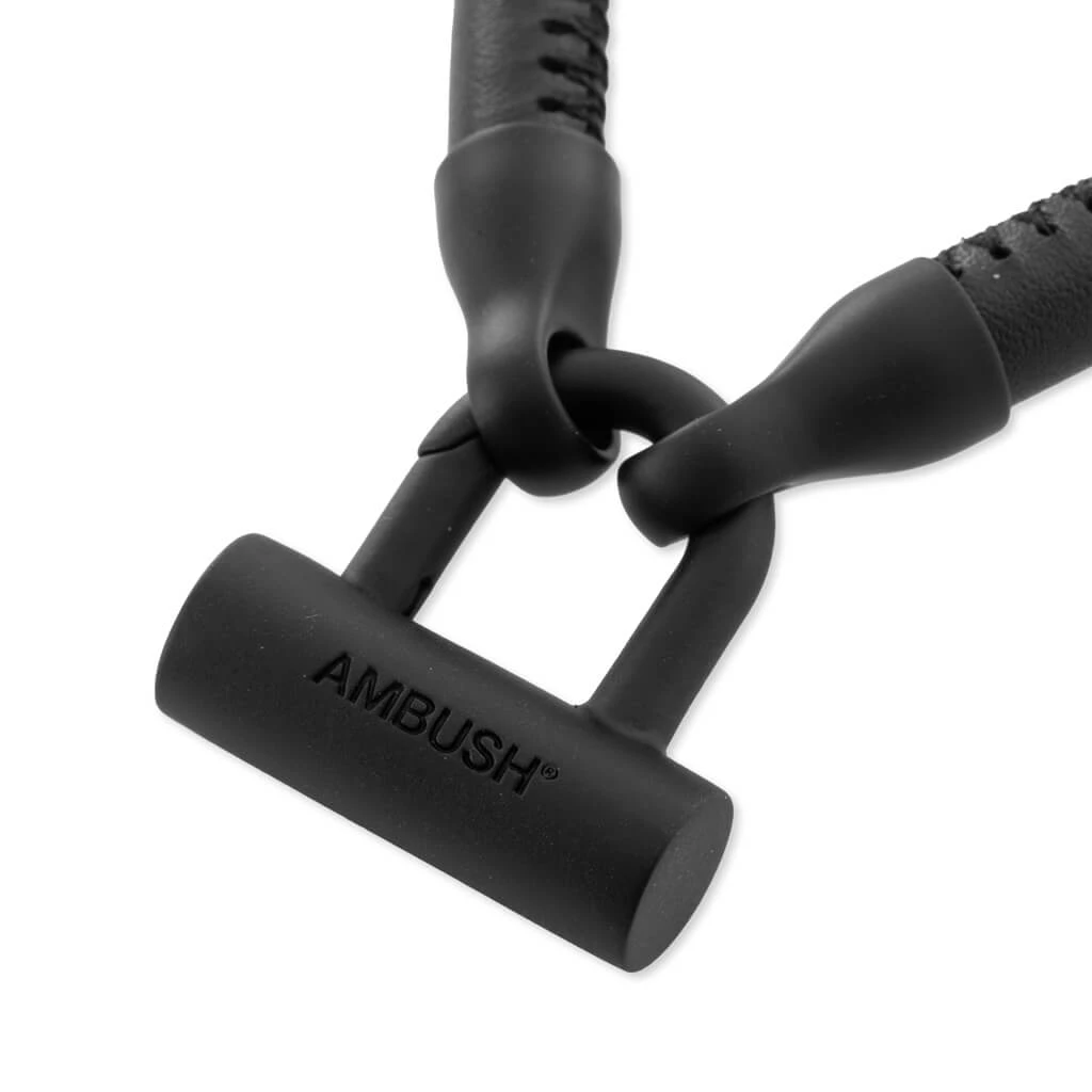 Ambush Bike Lock Leather Bracelet - Black/Black 4 Ambush Bike Lock Leather Bracelet - Black/Black - Image 2