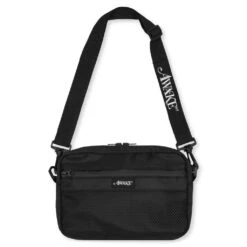 Canvas Logo Messenger Bag - Black