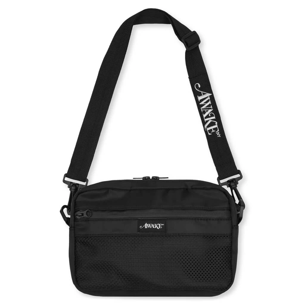 Canvas Logo Messenger Bag - Black 3 Canvas Logo Messenger Bag - Black