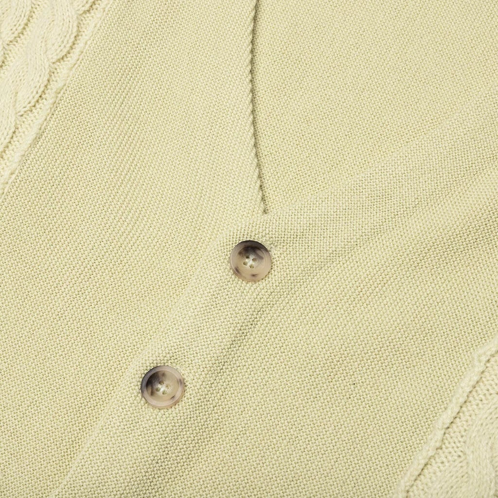 Contrast Panel Wool Cardigan - Ivory/Black 5 Contrast Panel Wool Cardigan - Ivory/Black - Image 3