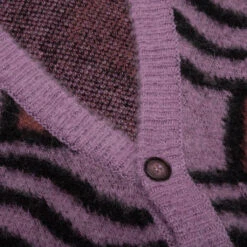 Wavy Jacquard Mohair Cardigan - Pink/Rust 10 Wavy Jacquard Mohair Cardigan - Pink/Rust -Feature Clothing Awake NY Wavy Jacquard Mohair Cardigan Pink Rust AWK SP23 KN001 PIN 05 31 23 Feature KN 7