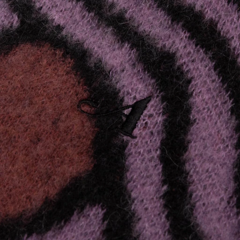 Wavy Jacquard Mohair Cardigan - Pink/Rust 7 Wavy Jacquard Mohair Cardigan - Pink/Rust - Image 5