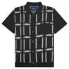 Awake Windowpane Short Sleeve Cardigan - Black/White