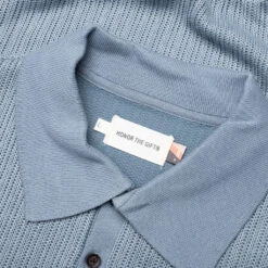 B-Summer Knit Polo Shirt - Blue 8 B-Summer Knit Polo Shirt - Blue -Feature Clothing B Summer Knit Polo Shirt Blue HTG240249 BLU 06 01 24 Feature KN 5