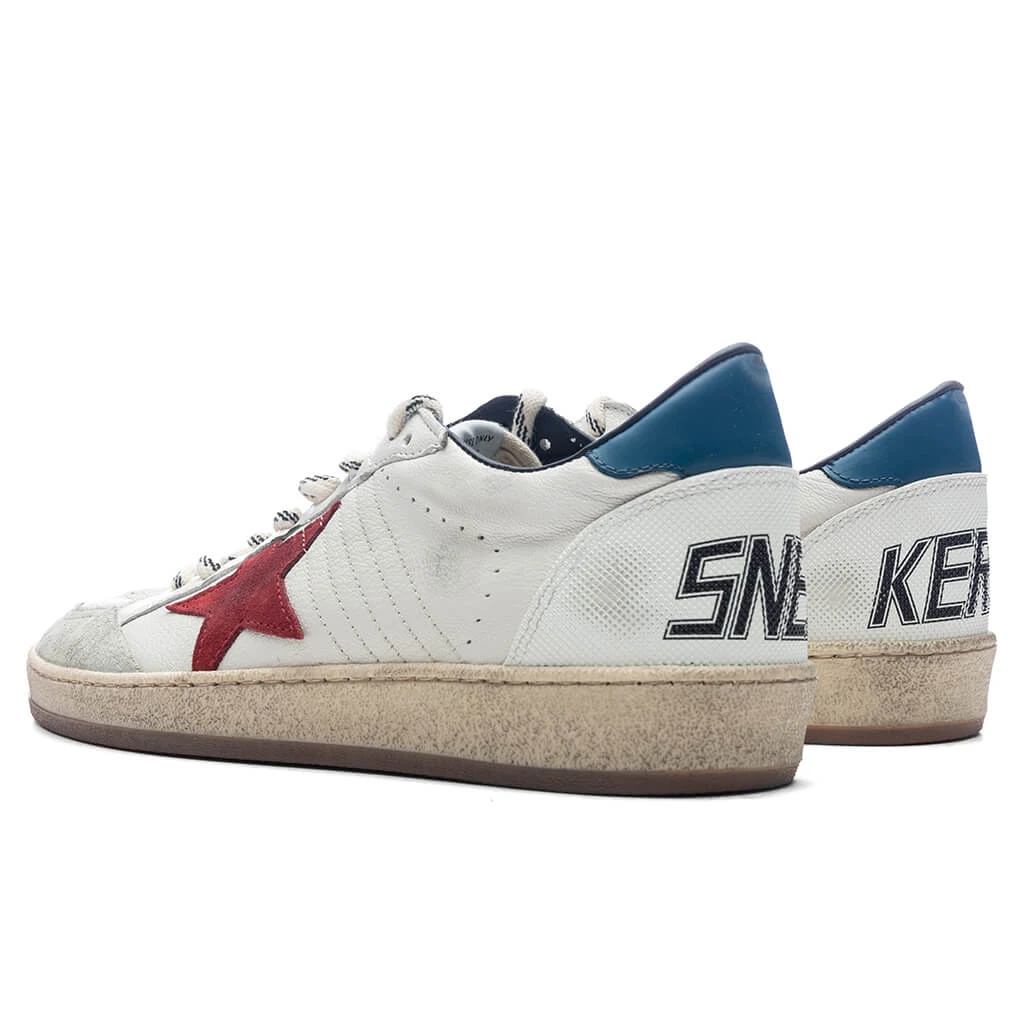 Golden Goose Ball Star Nappa Upper Suede Star - White/Red/Ice 5 Golden Goose Ball Star Nappa Upper Suede Star - White/Red/Ice - Image 3