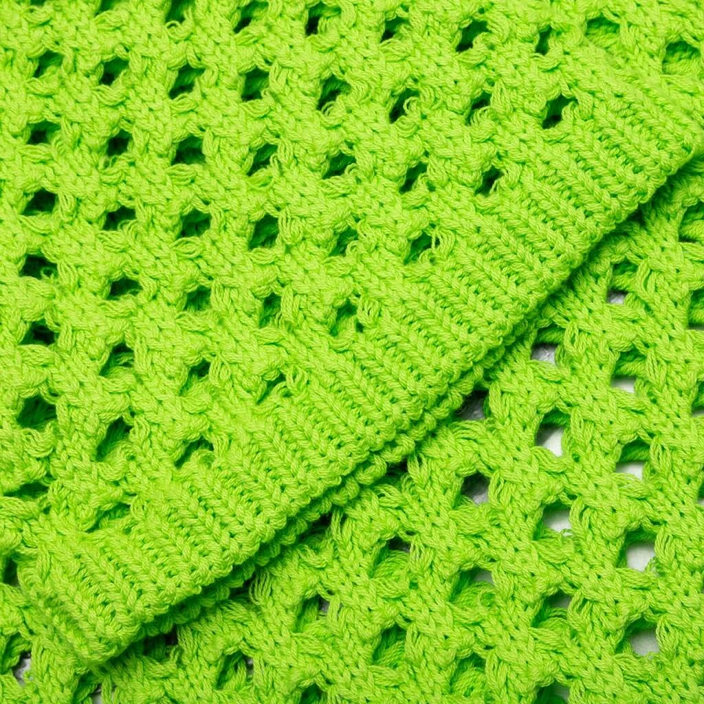 Stussy Big Mesh Polo Sweater - Lime 6 Stussy Big Mesh Polo Sweater - Lime - Image 4