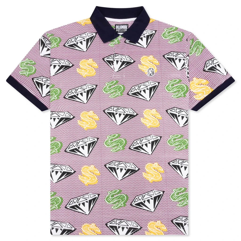 Billionaire Boys Club Billlionaire Boys Club BB Spotted S/S Polo - Bleach White 3 Billionaire Boys Club Billlionaire Boys Club BB Spotted S/S Polo - Bleach White