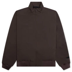 Bonded Nylon Bomber Jacket - Brown