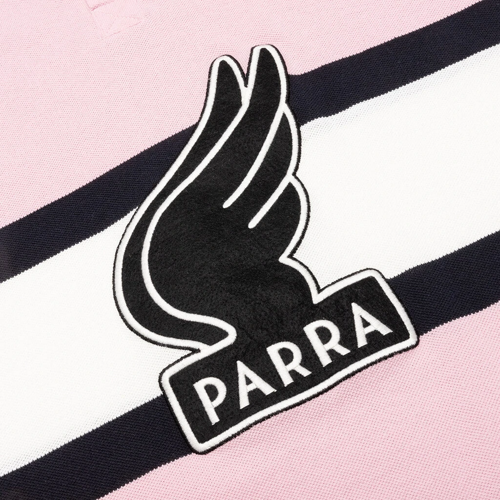 Winged Logo Polo Shirt - Pink/Off White 5 Winged Logo Polo Shirt - Pink/Off White - Image 3