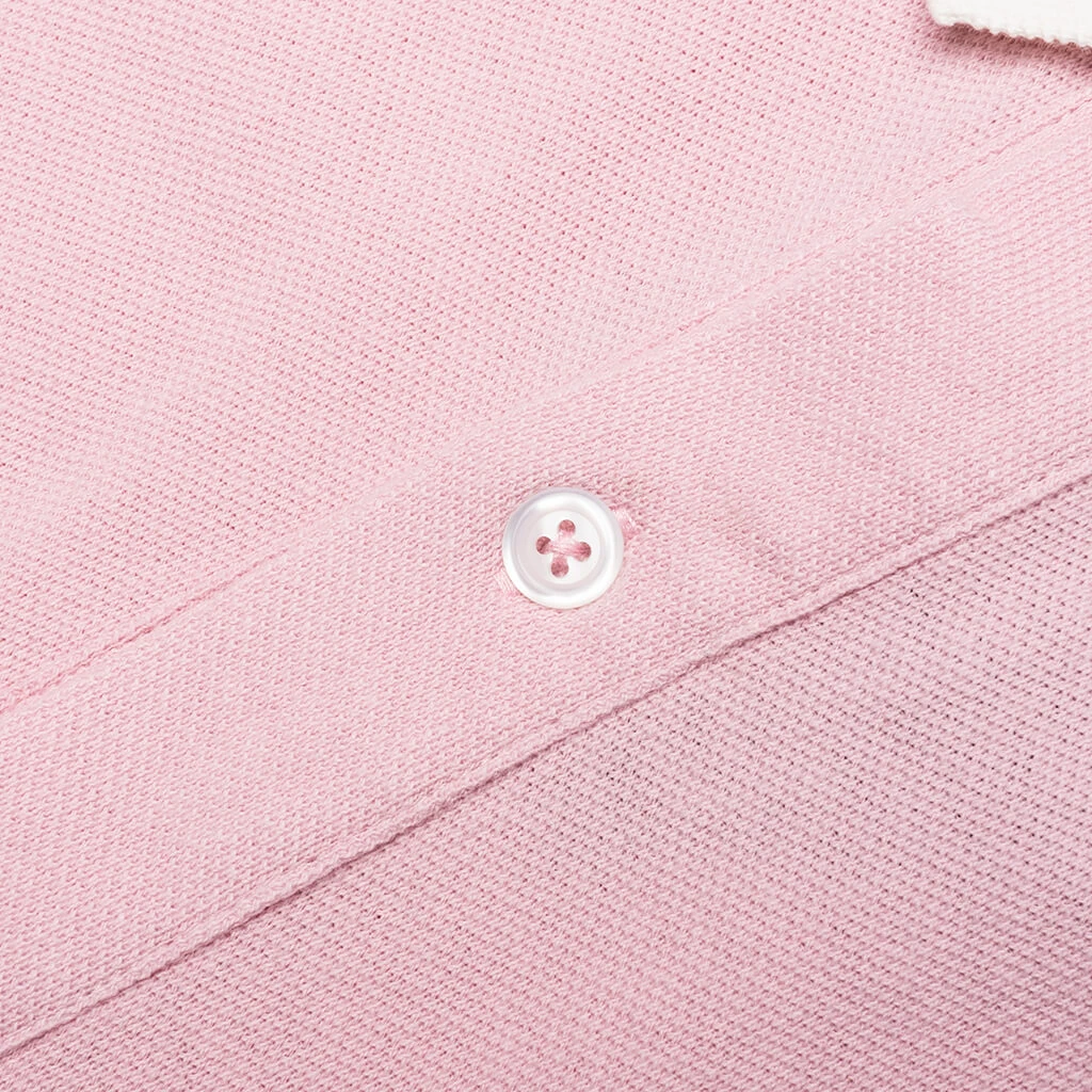 Winged Logo Polo Shirt - Pink/Off White 6 Winged Logo Polo Shirt - Pink/Off White - Image 4