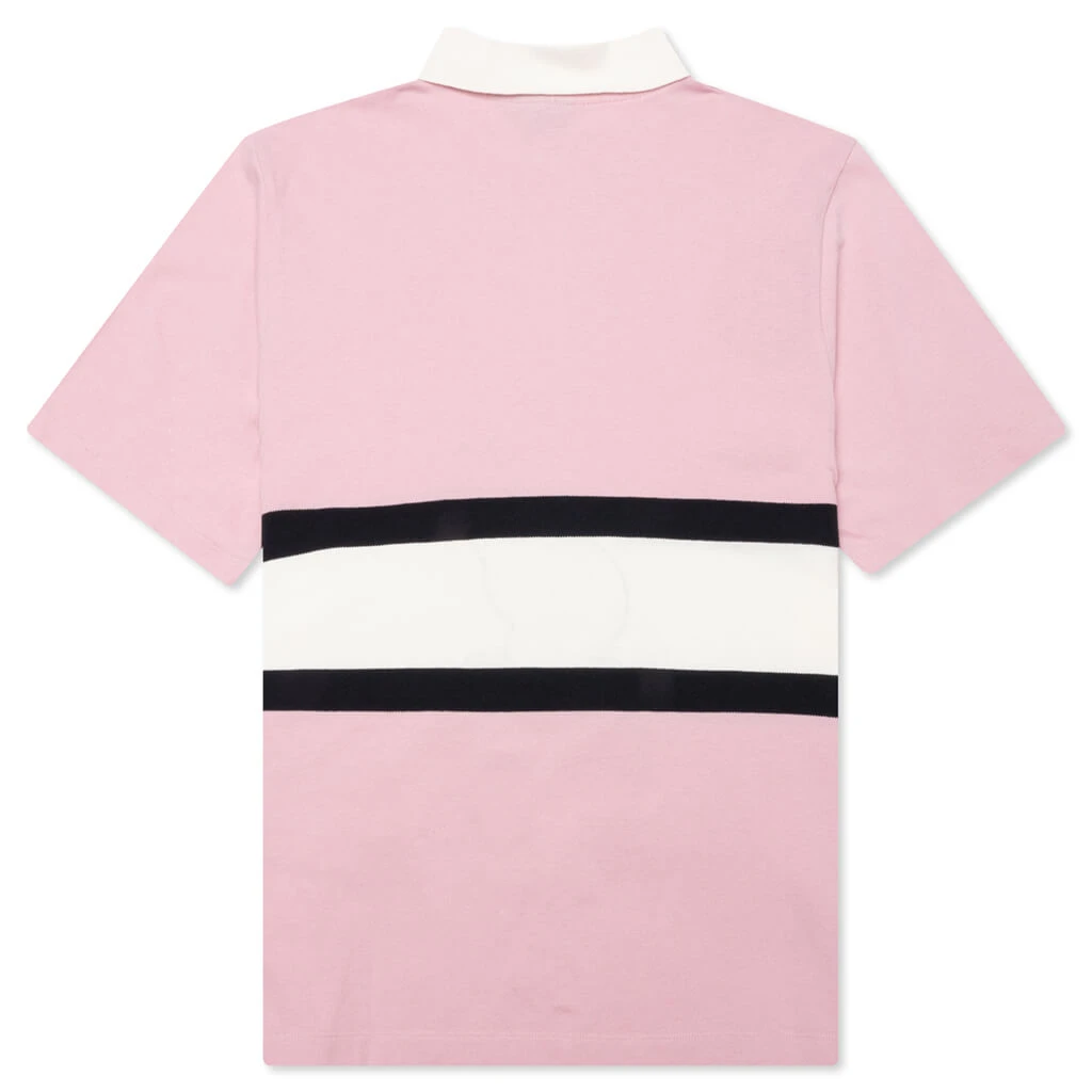 Winged Logo Polo Shirt - Pink/Off White 4 Winged Logo Polo Shirt - Pink/Off White - Image 2