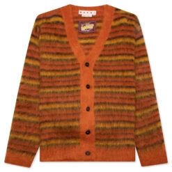 Marni Fuzzy Wuzzy Mohair Cardigan - Lobster