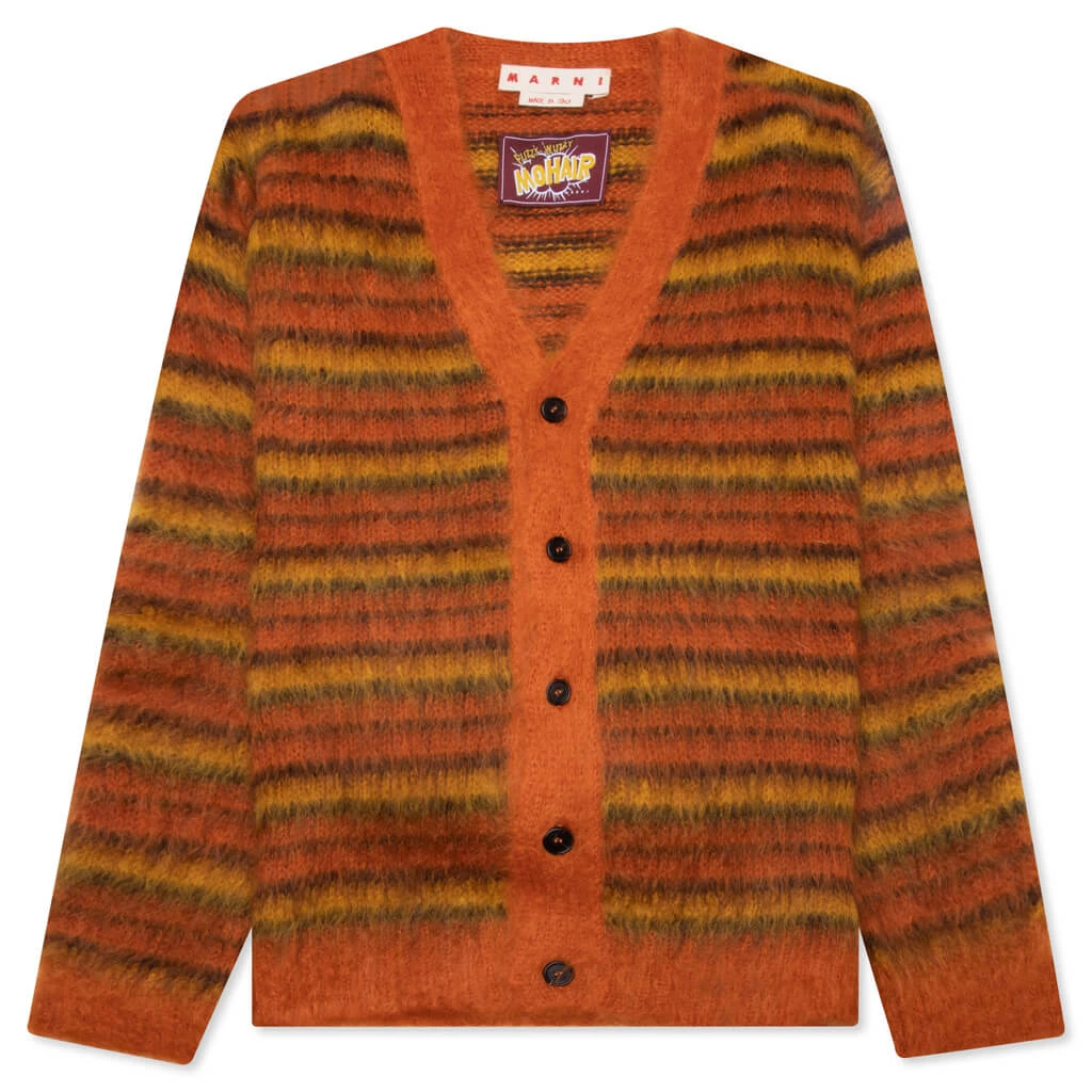 Marni Fuzzy Wuzzy Mohair Cardigan - Lobster 3 Marni Fuzzy Wuzzy Mohair Cardigan - Lobster