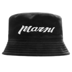 Marni Embroidered Logo Bucket Hat - Black