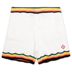 Casablanca Chevron Lace Shorts - White/Multi