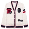 College Badges Knit Cardigan - Ivory -Feature Clothing College Badges Knit Cardigan M Ivory 001KNJ801051IIVY 09 13 23 Feature VR