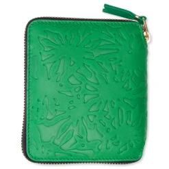 Comme Des Garcons SA2100EF Embossed Forest Wallet - Green -Feature Clothing Comme des Garcons Embossed Forest Green Needs UPC SA2100EF GRN 01 30 23 Feature VR 5