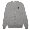Comme Des Garçons Play Knit Cardigan - Grey -Feature Clothing Comme des Garcons PLAY Knit Cardigan Grey AZ N024 051 2 01 04 2021 01