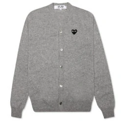 Comme Des Garçons Play Knit Cardigan - Grey
