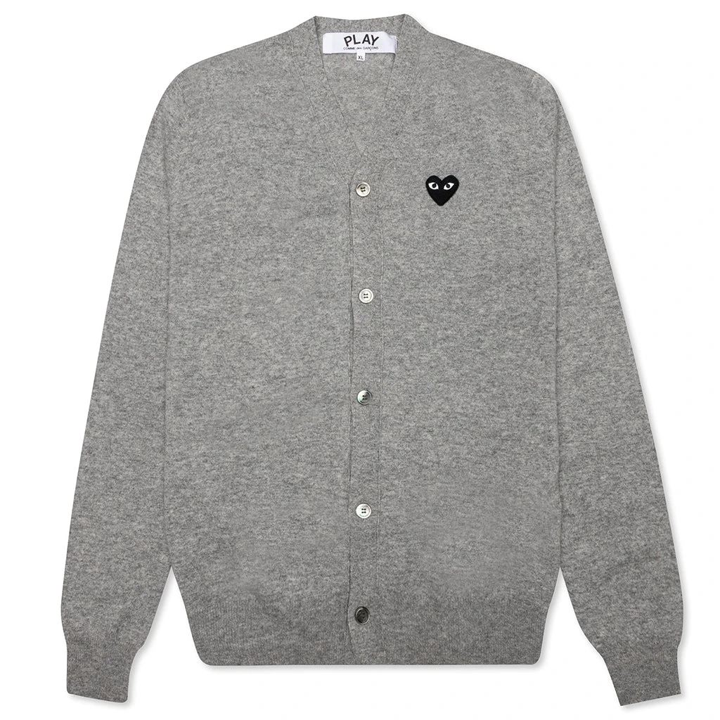 Comme Des Garçons Play Knit Cardigan - Grey 3 Comme Des Garçons Play Knit Cardigan - Grey