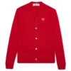 Comme Des Garçons Play Knit Cardigan Red Heart - Red 1 Comme Des Garçons Play Knit Cardigan Red Heart - Red -Feature Clothing Comme des Garcons PLAY Knit Cardigan Red Heart Red AZ N008 051 5 01 01 2021 01