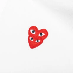Comme Des Garçons Play Stacked Heart Polo Shirt - White -Feature Clothing Comme des Garcons PLAY Stacked Heart Polo Shirt White AZ T290 051 2 12 01 2020 01 2