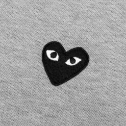Comme Des Garçons Play Women's Black Emblem Polo - Grey -Feature Clothing Comme des Garcons PLAY Women s Black Emblem Polo Grey AZ T077 051 1 12 31 22 Feature JP 4
