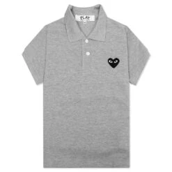 Comme Des Garçons Play Women's Black Emblem Polo - Grey