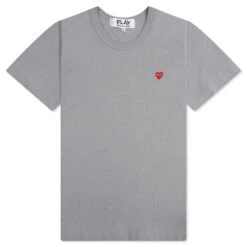 Comme Des Garçons Play Women's Small Heart T-Shirt - Grey