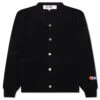 Comme Des Garçons Play Comme Des Garcons PLAY X The Artist Invader Button Cardigan - Black -Feature Clothing Comme des Garcons PLAY x the Artist Invader Button Cardigan Black AZ N088 051 1 09 23 23 Feature KN