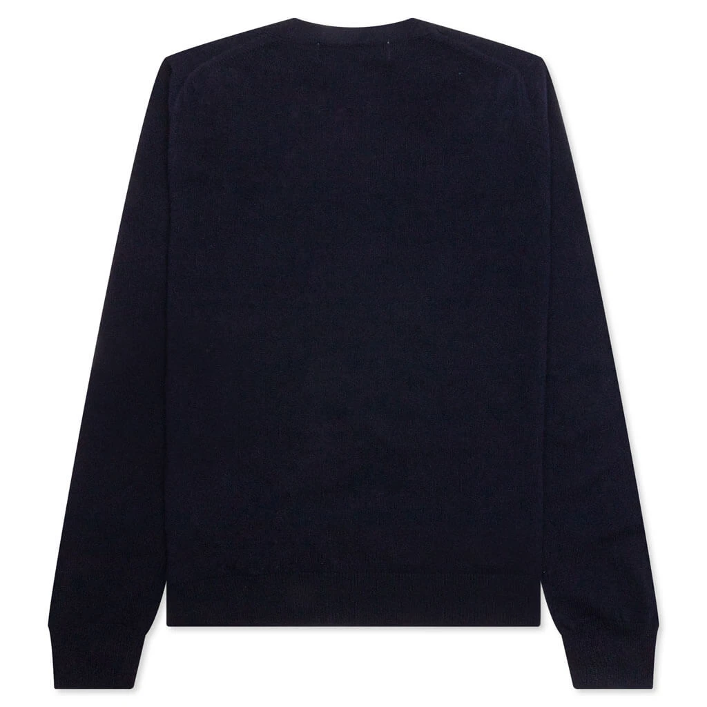 Comme Des Garçons Play Comme Des Garcons PLAY X The Artist Invader Button Cardigan - Navy 4 Comme Des Garçons Play Comme Des Garcons PLAY X The Artist Invader Button Cardigan - Navy - Image 2