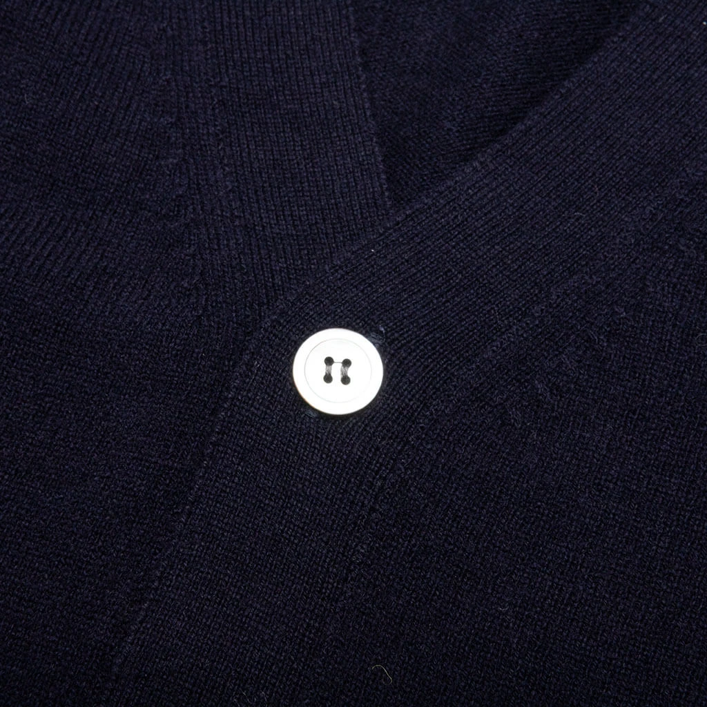 Comme Des Garçons Play Comme Des Garcons PLAY X The Artist Invader Button Cardigan - Navy 6 Comme Des Garçons Play Comme Des Garcons PLAY X The Artist Invader Button Cardigan - Navy - Image 4