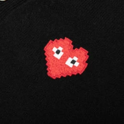 Comme Des Garçons Play Comme Des Garcons PLAY X The Artist Invader Cardigan - Black -Feature Clothing Comme des Garcons PLAY x the Artist Invader Cardigan Black AZ N084 051 1 06 02 23 Feature KN 6