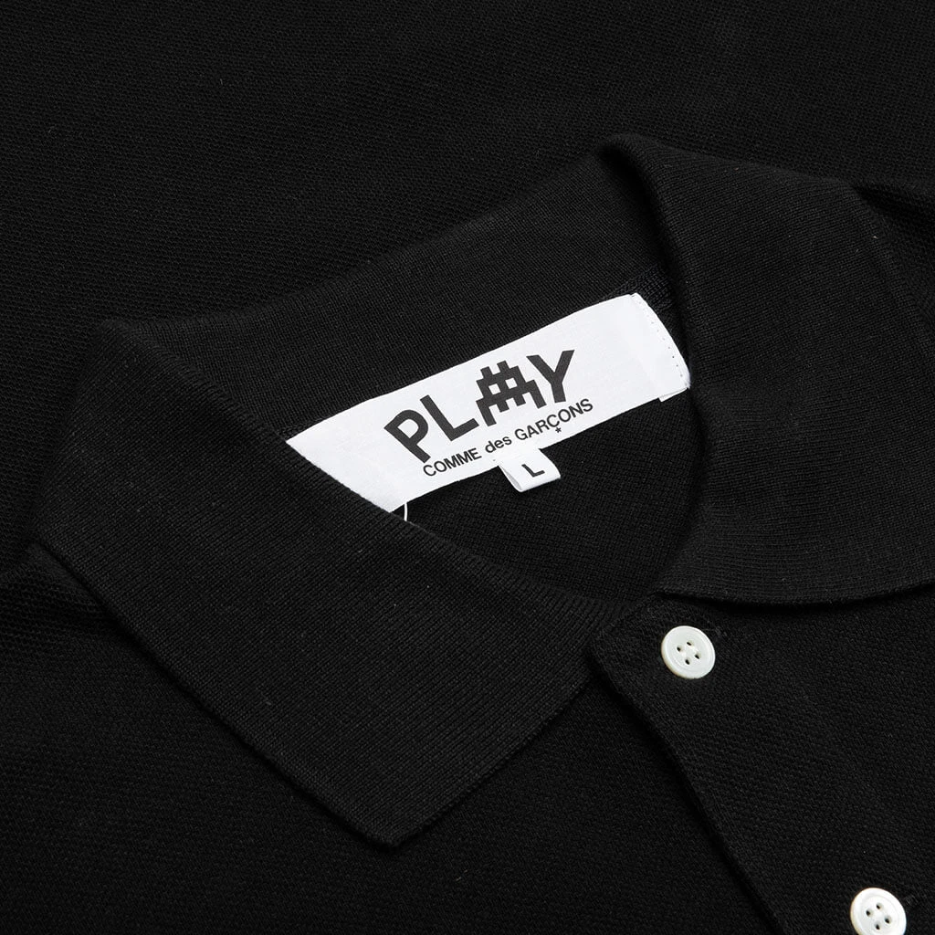 Comme Des Garçons Play Comme Des Garcons PLAY X The Artist Invader Polo - Black 5 Comme Des Garçons Play Comme Des Garcons PLAY X The Artist Invader Polo - Black - Image 3
